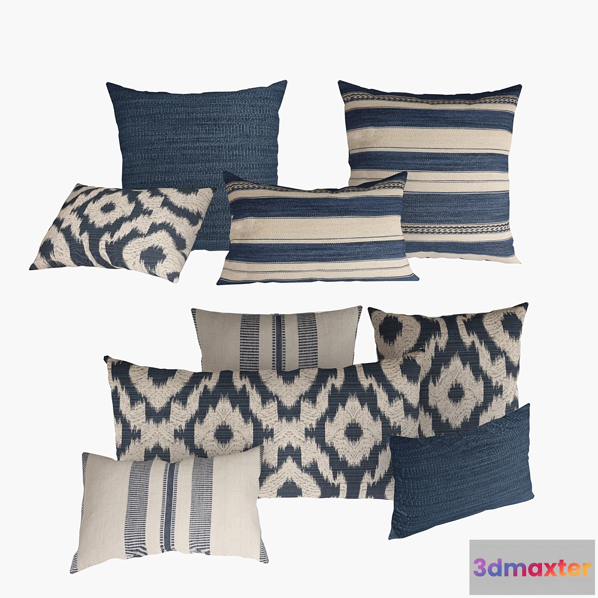 1466770 - Sevilla Braided Stripe Pillows by Restoration Hardware 3D Max