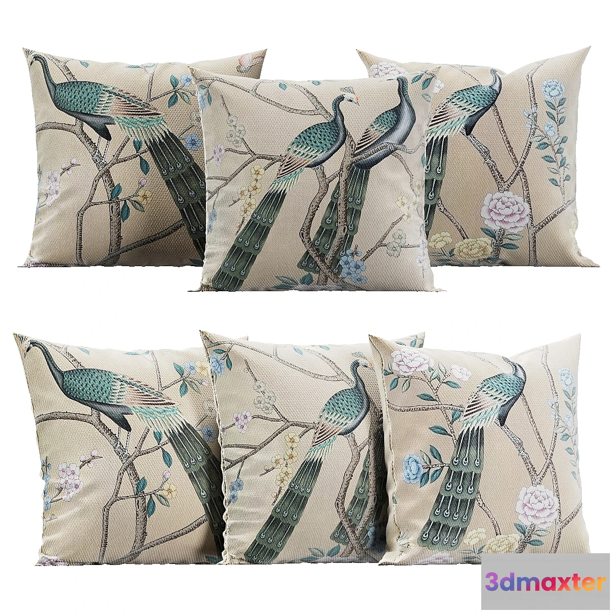 1470384 - Interior pillows “Peacocks” 3D Max