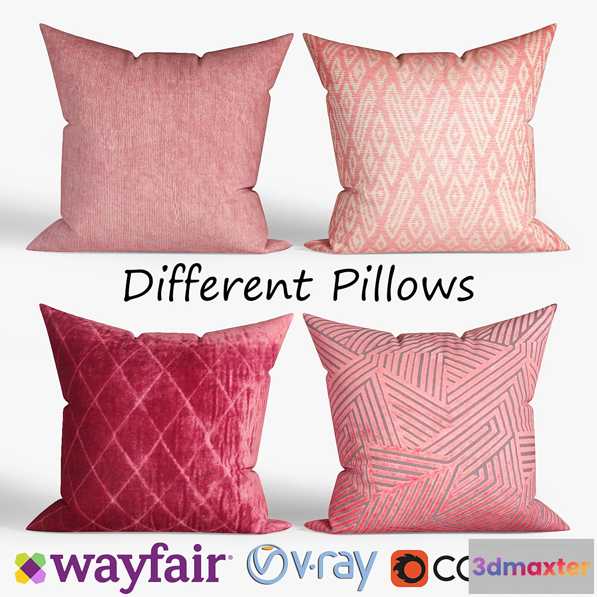 1472394 - Decorative pillows Wayfair. set 030 3D Max