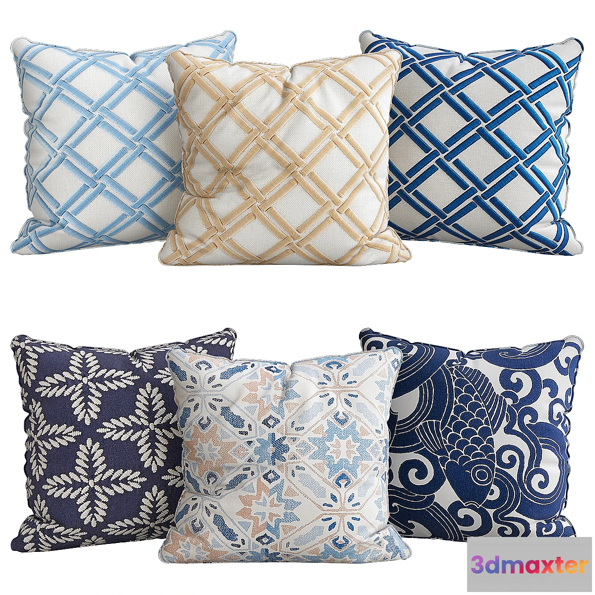 1474080 - Pillows for sofa 6 pieces No. 84 3D Max