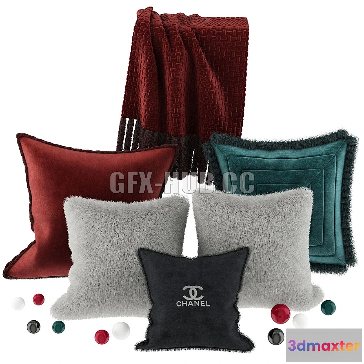 1546837 - Fur Pillows CHANEL 3D Max