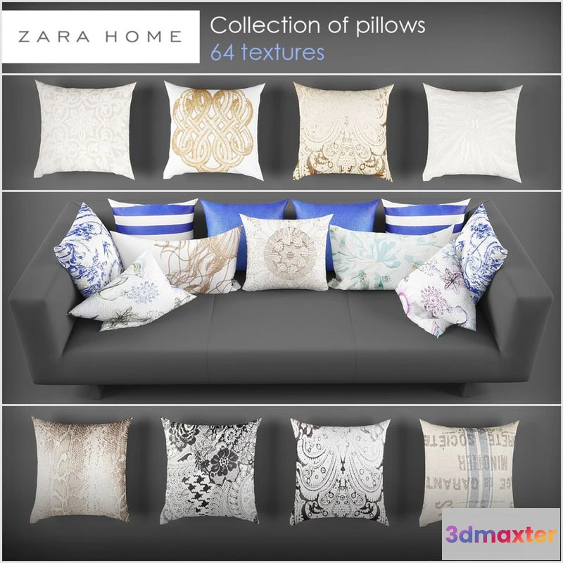 1560934 - Zara Home pillows set 3D Max