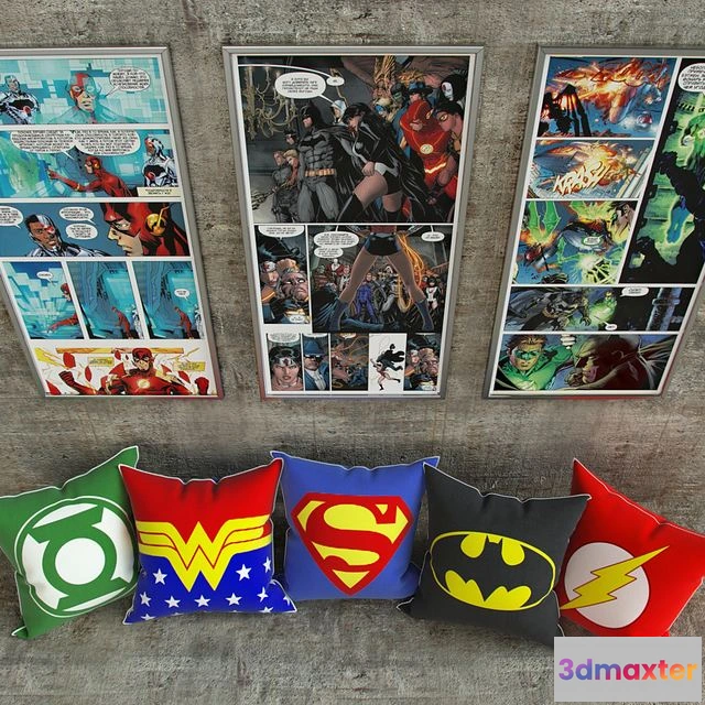 1568244 - pillows DC COMICS 3D Max