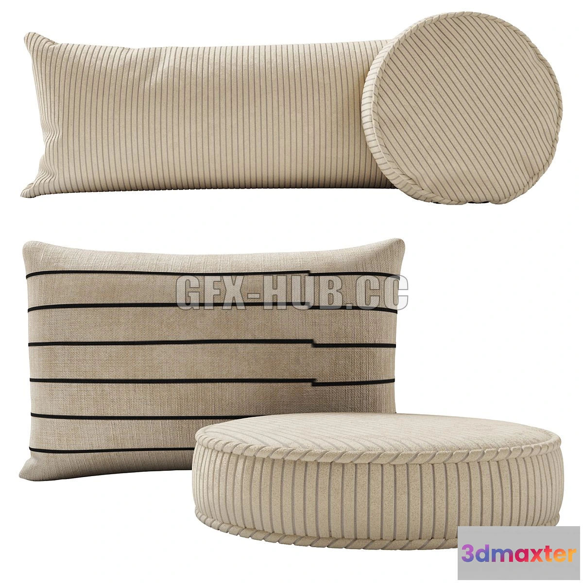 1569620 - Crate and Barrel pillow set 3D Max