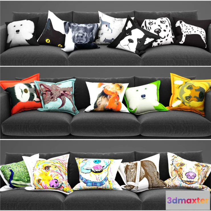 1603574 - decoration - Pillows animals 01 3D Max