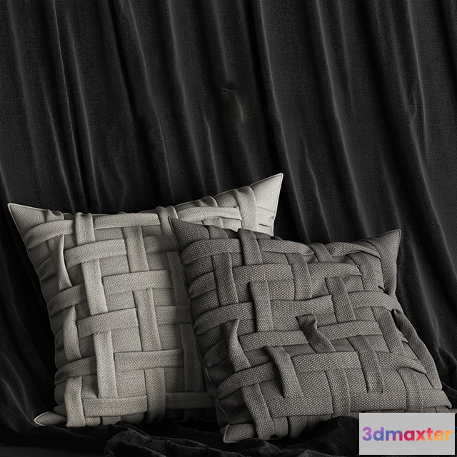 1603576 - decoration - Gray pillows 78 3D Max