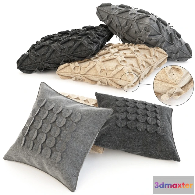 1603716 - decoration - Wool cushions set 3D Max