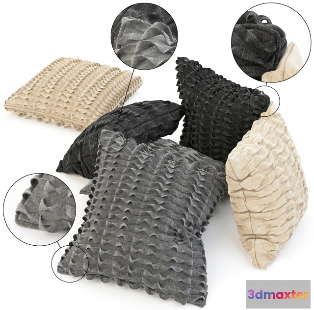 1603724 - decoration - Wool cushions set 2 3D Max