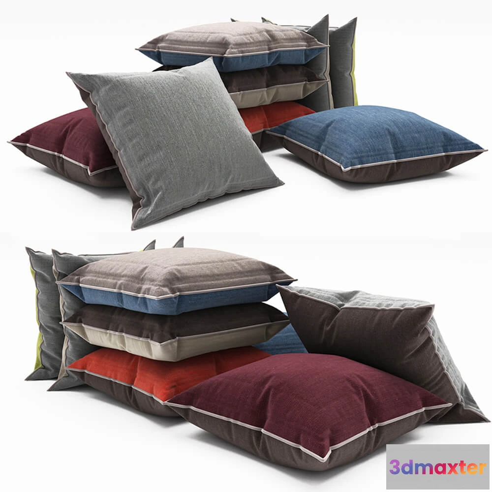 1603794 - decoration - Square multi-colored pillows 3D Max