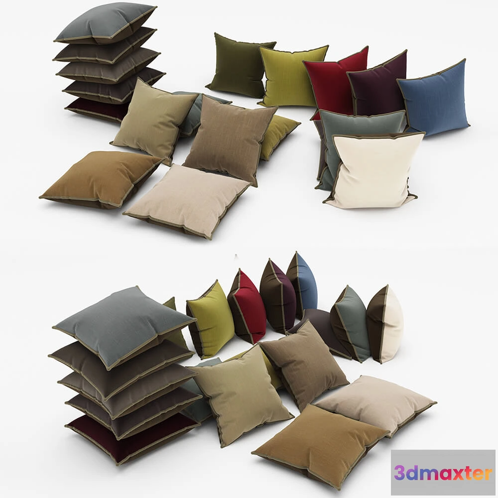1603798 - decoration - Large set of different pillows 3D Max