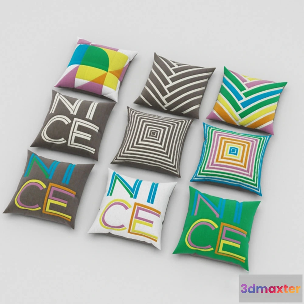1603810 - decoration - Modern multi-colored pillows 3D Max