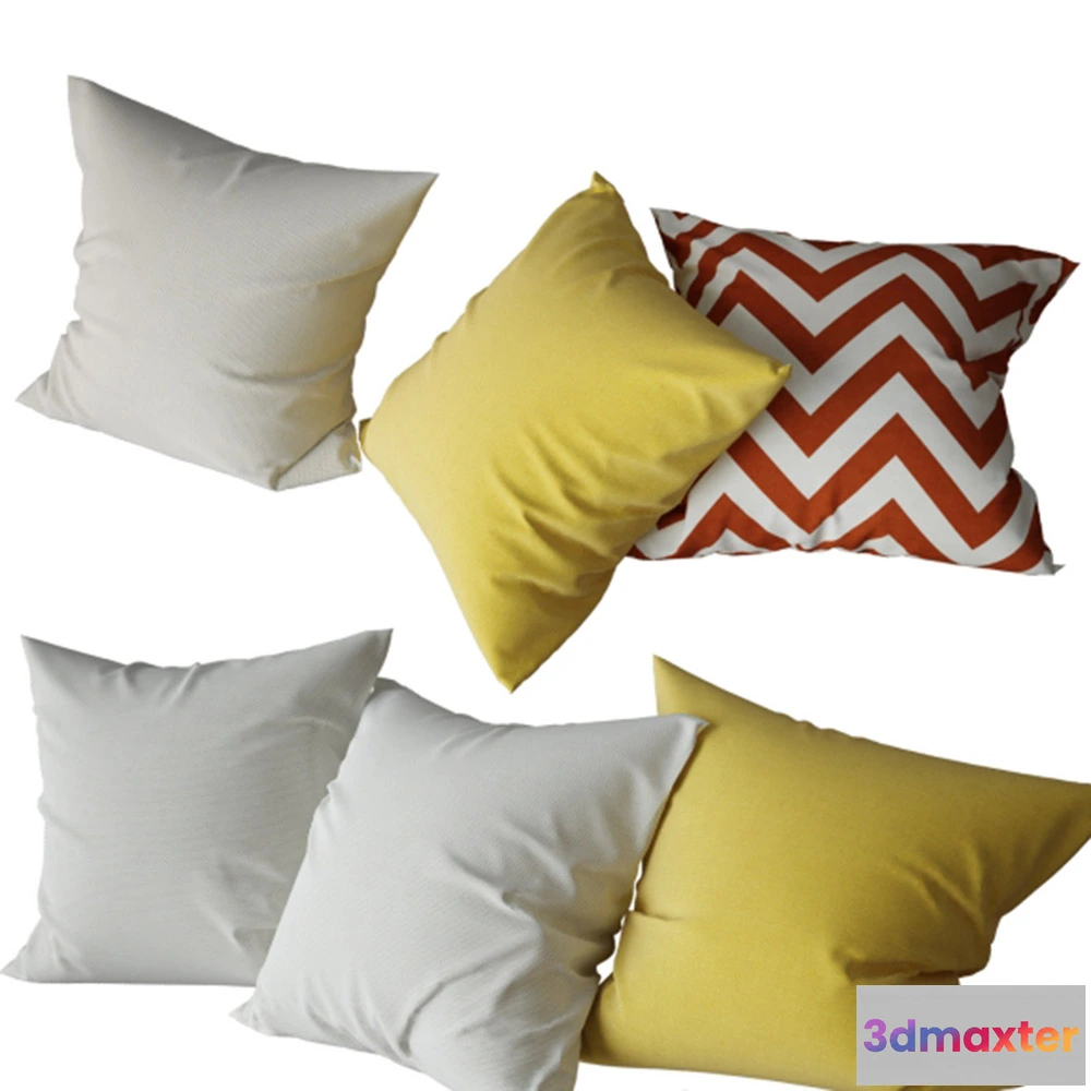 1603834 - decoration - Rectangular pillows of different shapes 3D Max