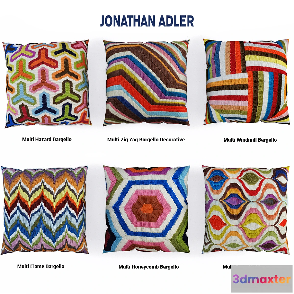 632259 - Jonathan Adler pillows red set.