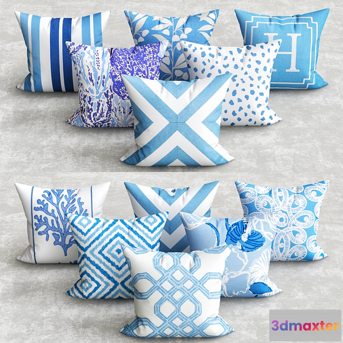 667759 - SANIBEL COLLECTION BLUE CORAL PILLOW