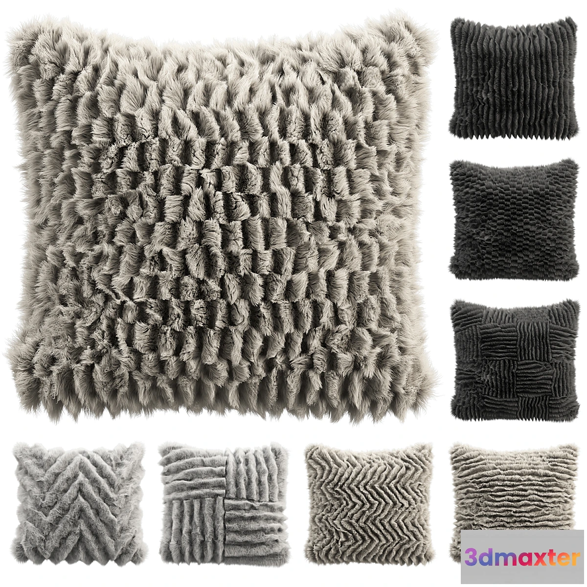 770103 - Fur pillow set 4