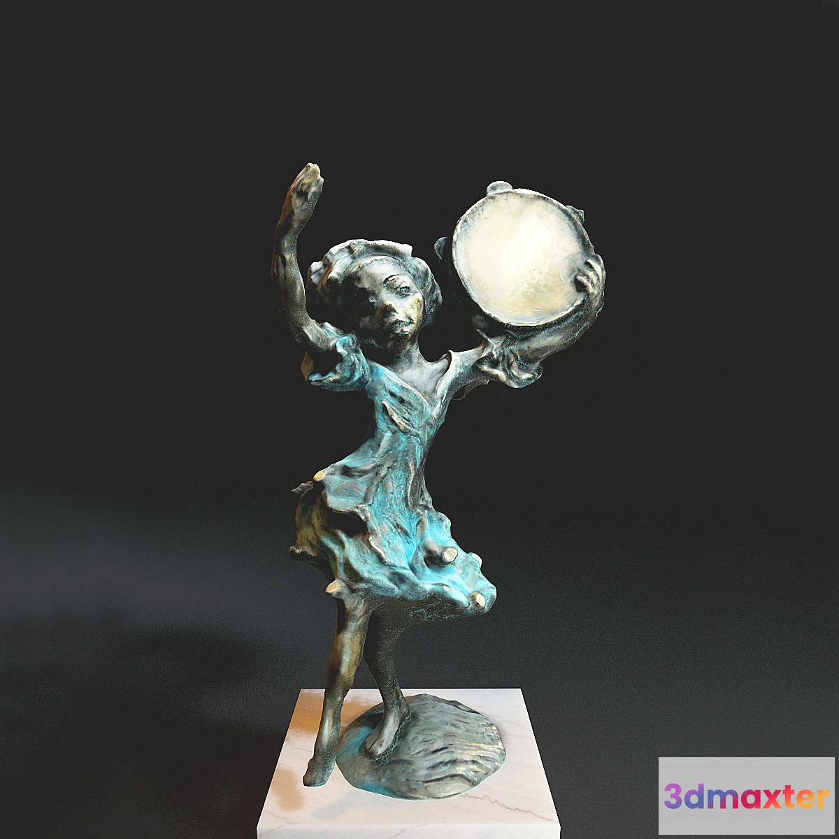 1286078 - Girl with tambourine 3D Max