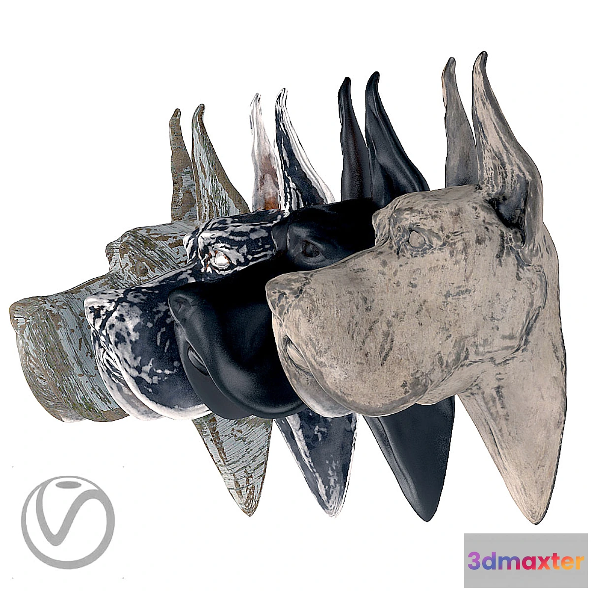 1289654 - Plaster head dog 3D Max