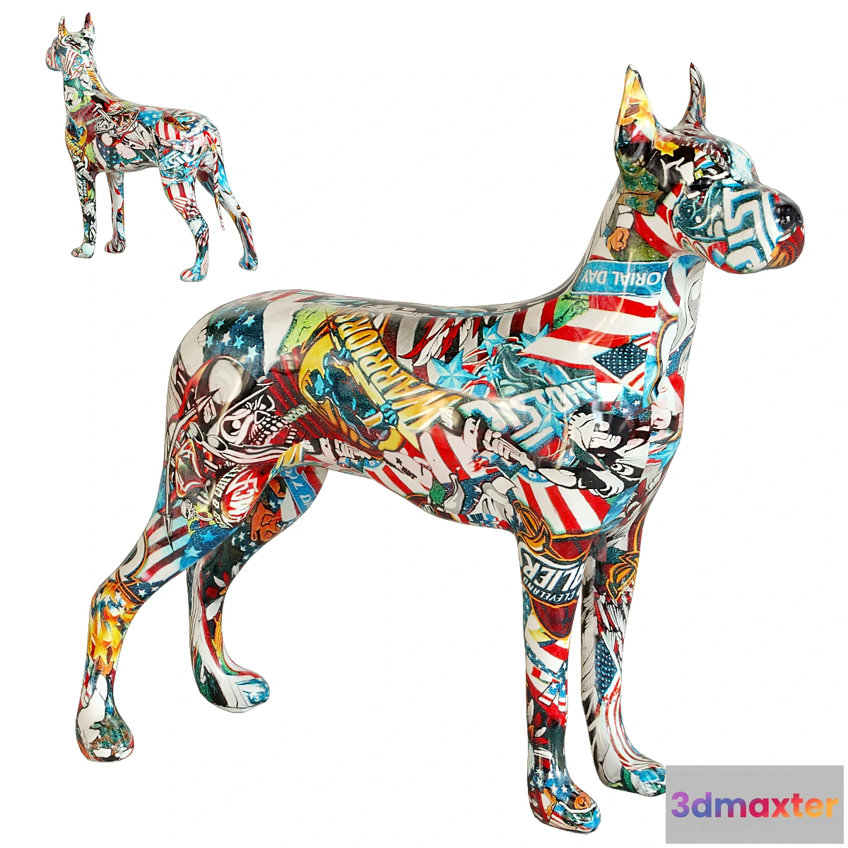 1318618 - Deco Figurine Comic Dog Maddox 3D Max