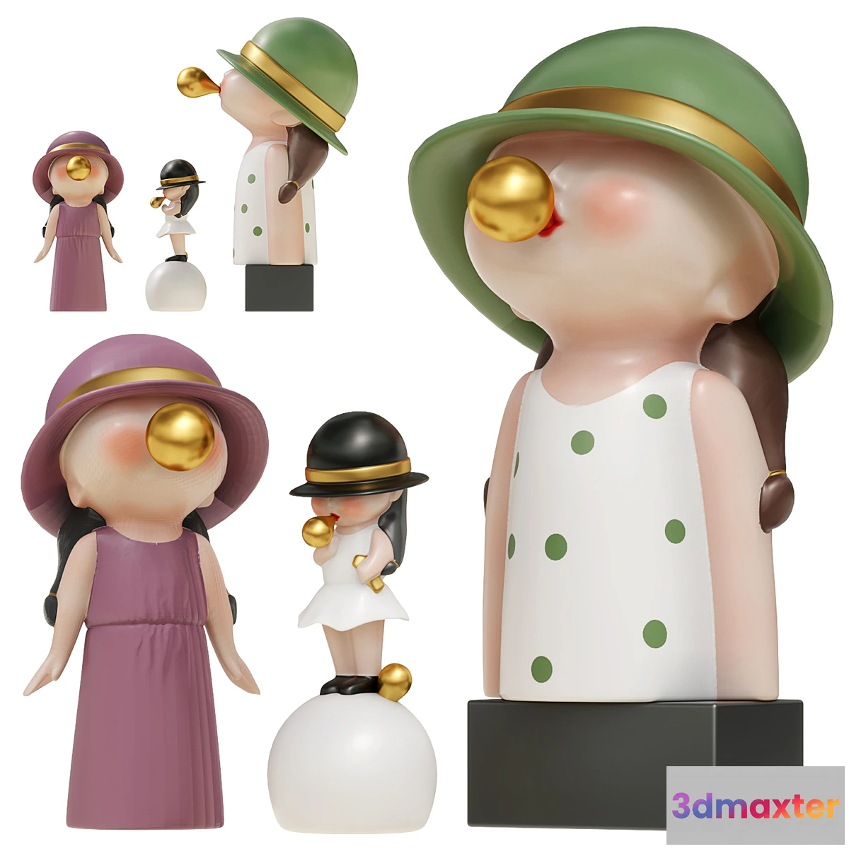 1328494 - Bubble Blowing Figurine Statue Ⅰ 3D Max