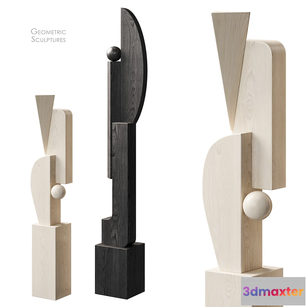 1338108 - Geometric Wood Floor Sculptures 3D Max