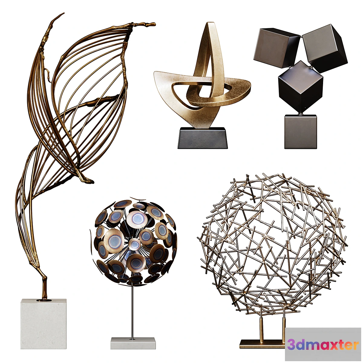 1346317 - Arteriors Sculptures Set 2 3D Max