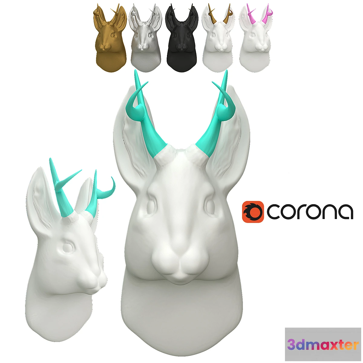 1398174 - WhiteFauxTaxidermy Rabbit 3D Max