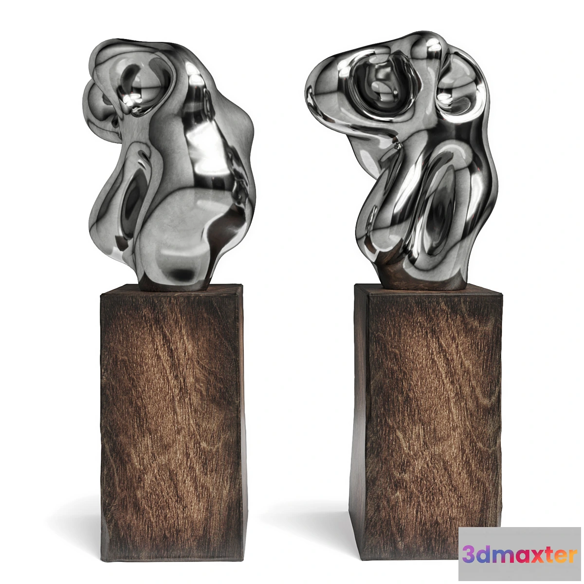 1416086 - Lunar spectral abstract sculpture chrome 3D Max