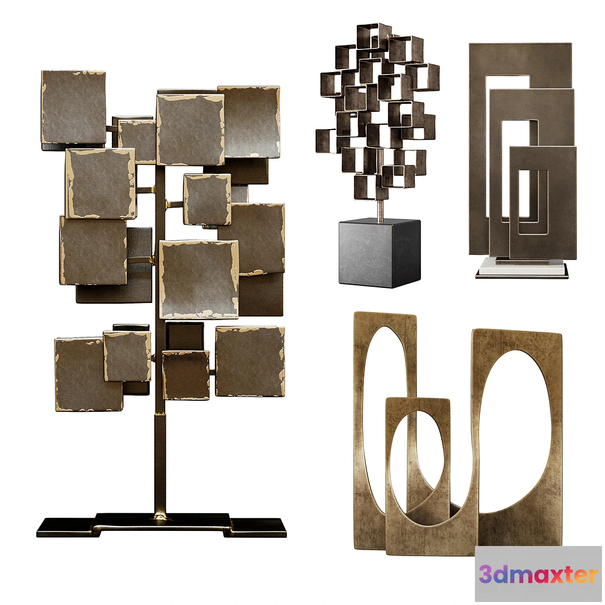 1421050 - Arteriors Sculptures Set 1 3D Max