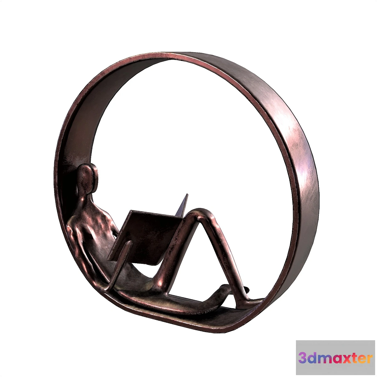1423940 - Danya B Encircled Reader Iron Sculpture 3D Max