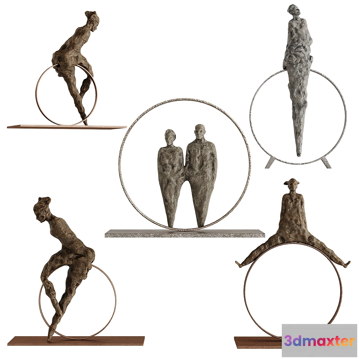 1429922 - Human Sculptures 15 in circles 3D Max