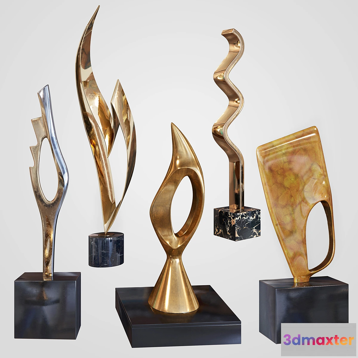 1464694 - Joseph Alfred Burlini sculpture set 3D Max