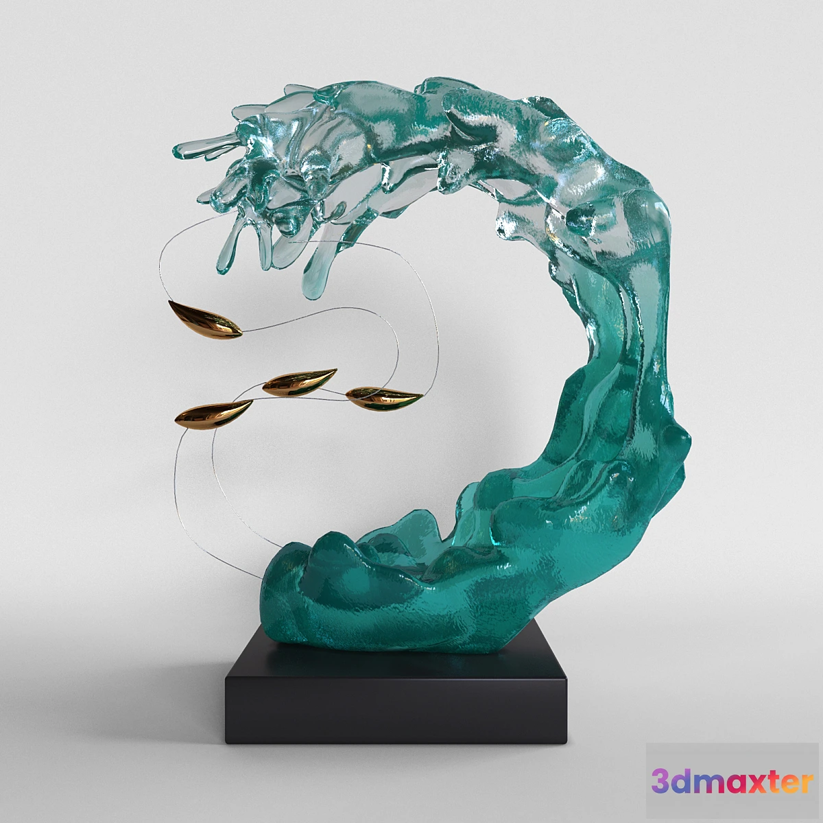 1475946 - Decor “Wave and fish” 3D Max
