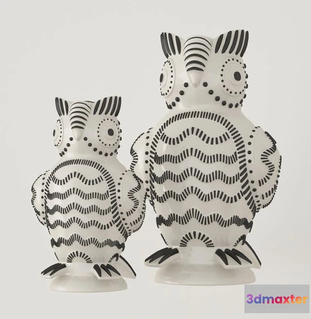 1558603 - owl ceramic sculptures 3D Max