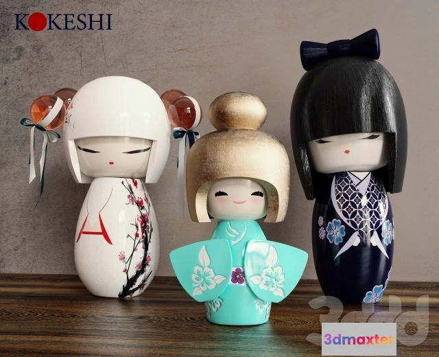 1562179 - Kokeshi dolls 3D Max