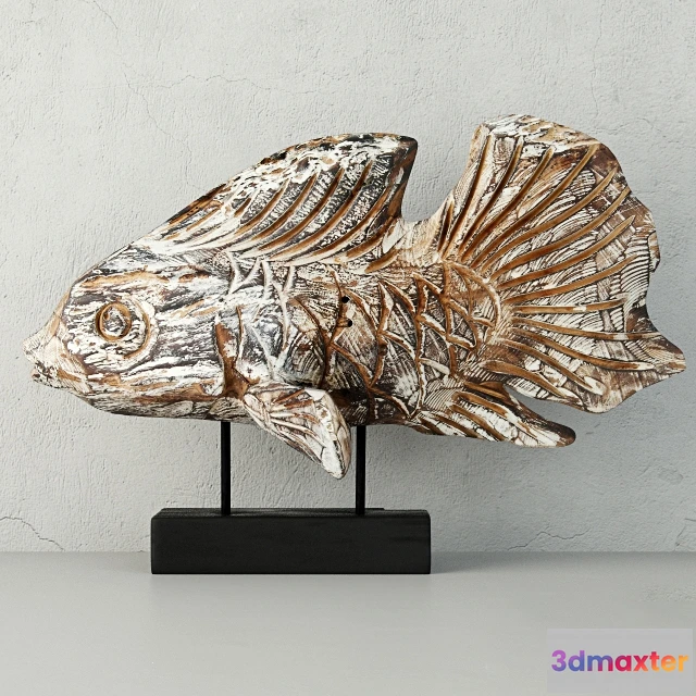1608514 - decoration - Hand-Carved Driftwood Fish 3D Max