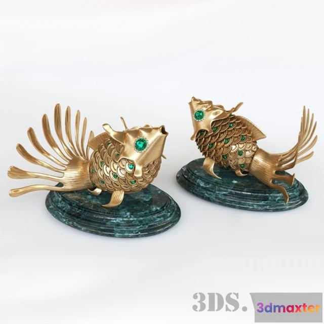 1608578 - decoration - Golden fish figurine 3D Max