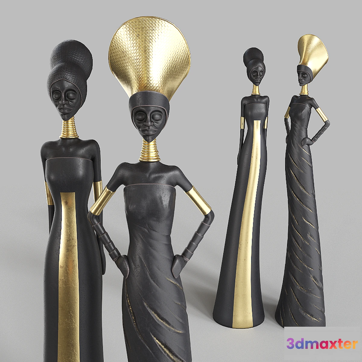 551099 - African Girls statuette