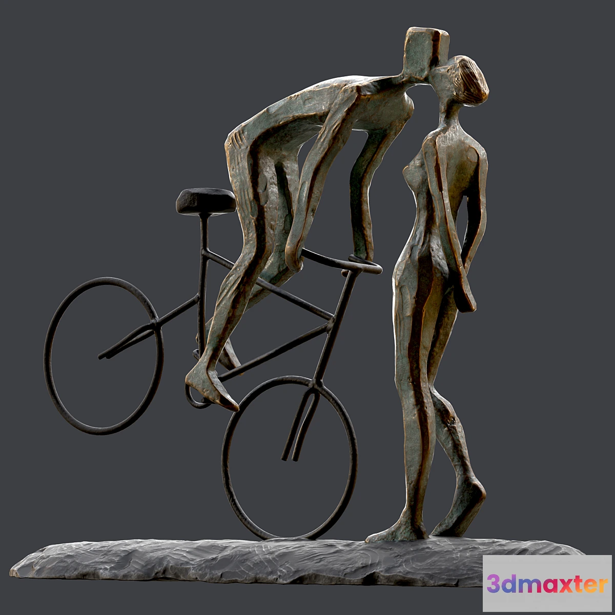 592014 - Cyclist In Love Handmade Statue Home Decor Art