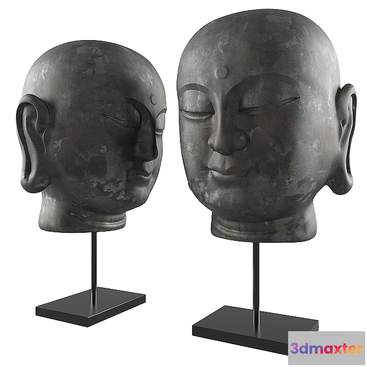 592438 - Buddha Head Smile Decor Sculpture