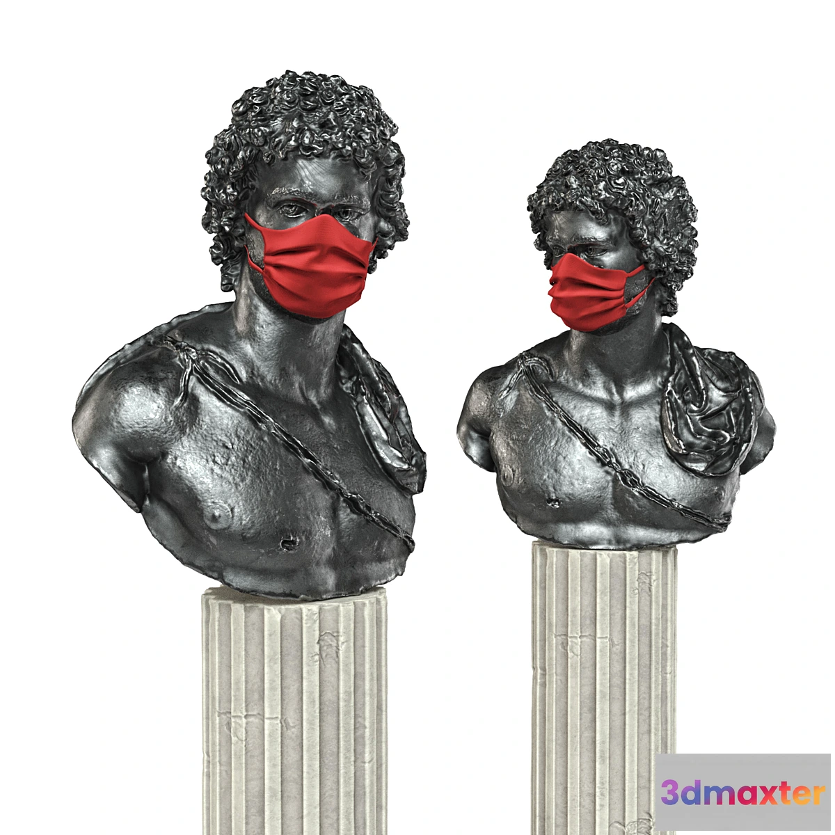 593478 - Young greek bust mask black