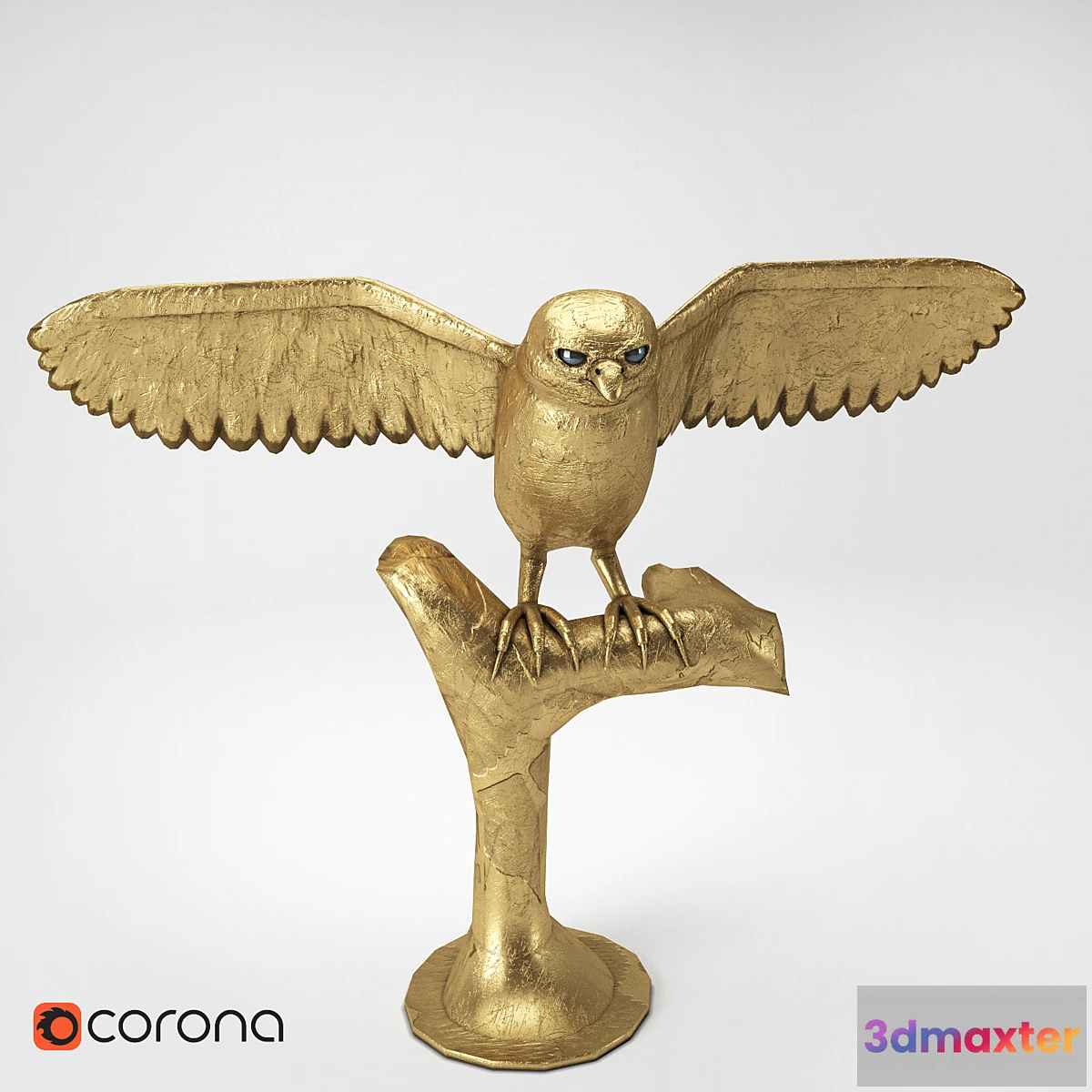 638311 - Gold owl on a stand