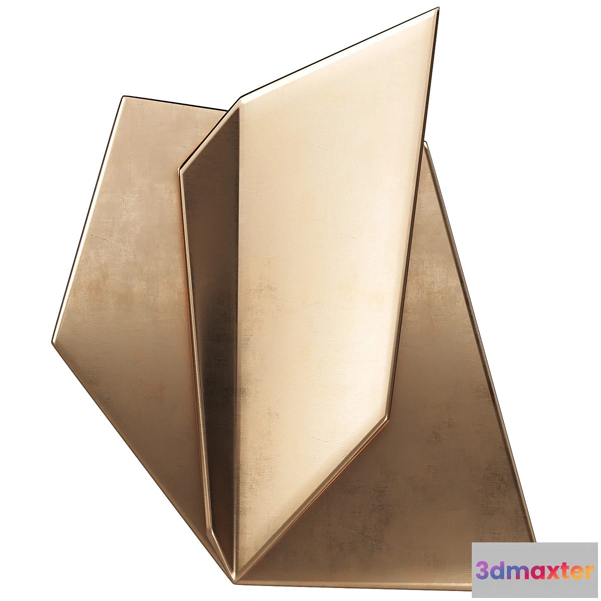703442 - Irregular 3D Abstract Golden Wall Hanging Home Metal Wall Decoration