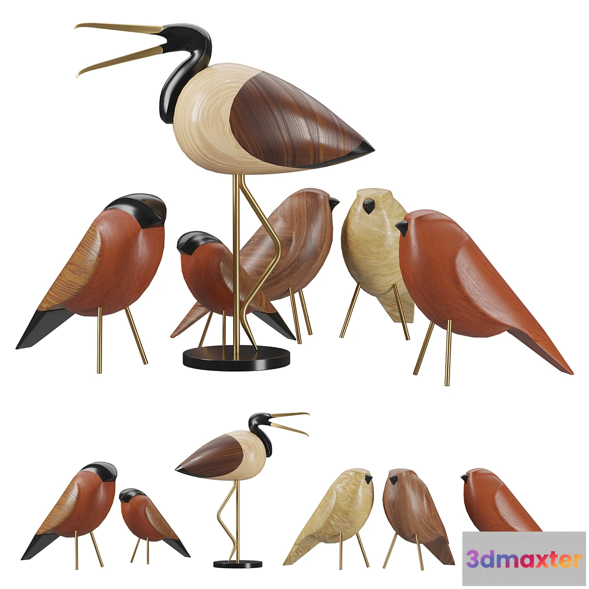 703446 - Bird sculpture set