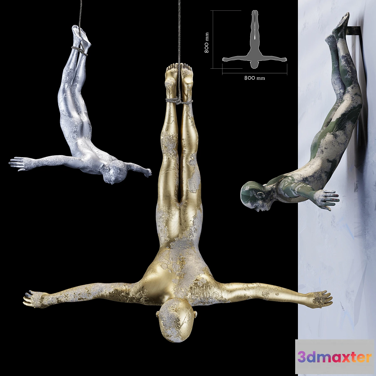 829310 - Men fly - Sculpture - No.3
