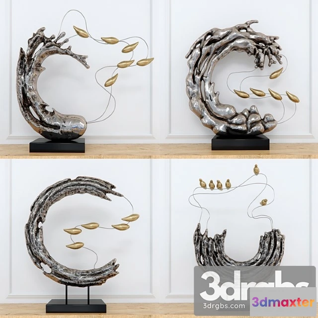 930906 - Abstract resin  with birds