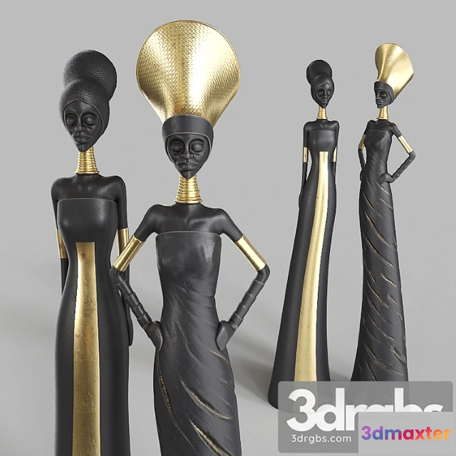 930920 - African girls statuette