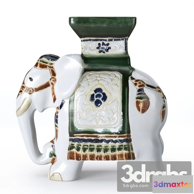 931096 - Ceramic Elephant Garden Stool