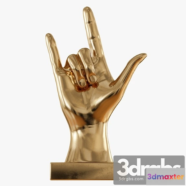 931238 - Figurine hand rock on table top