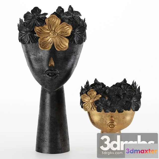 931250 - Floral girls bust statue