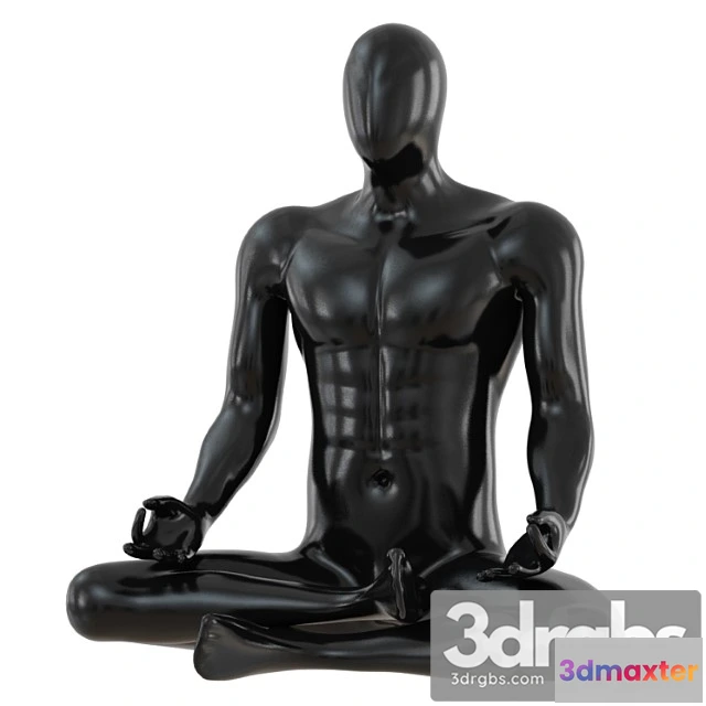 931412 - Male Abstract Mannequin Sitting In Yoga Pose 110